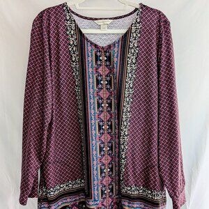 Christopher & Banks Red/Navy Top w/Side Pockets Size XL $18.00